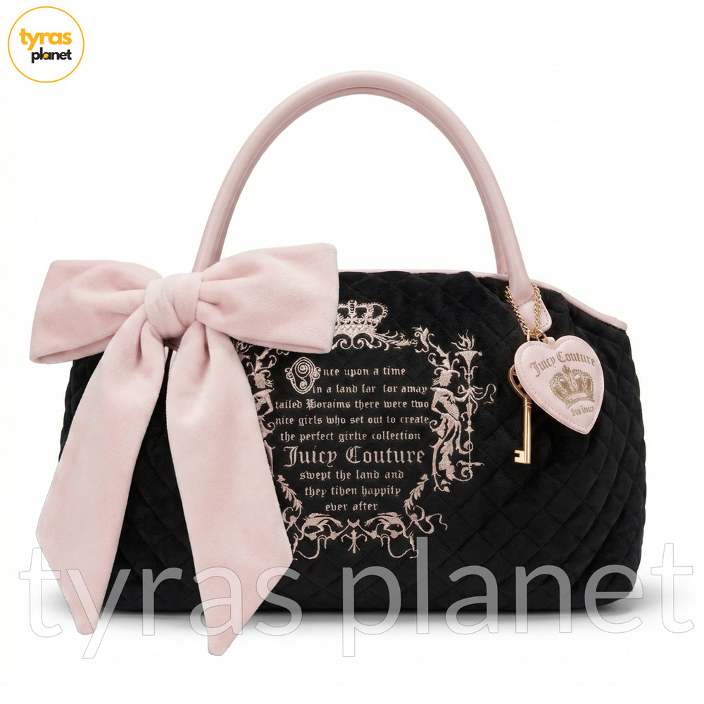 Vintage Royal Juicy Couture Juicy Tale Bowlers Fairy Black Purse Y2K - Picture 1 of 4